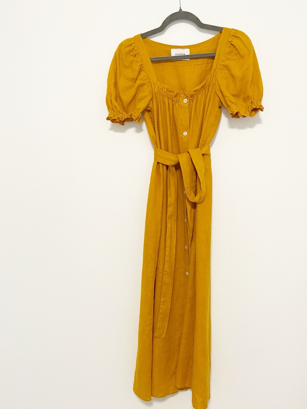 Sleeper Brigitte Midi Linen Dress in Burnt Orange size XS - Picture 5 of 8